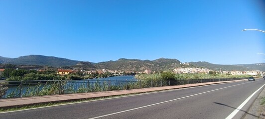 road in the city of Bosa Sardinia Italy