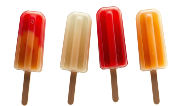 Isolated Five Popsicles isolated on transparent background