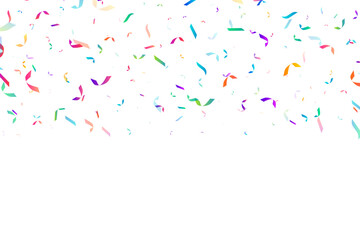 Colorful glittering confetti on a white background