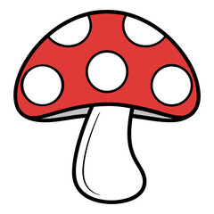Cartoon Mushroom Icon Vector Design.