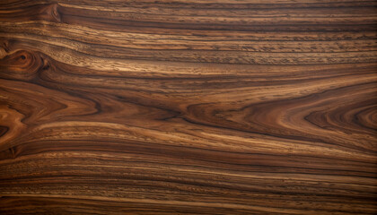 Fototapeta premium Rich Dark Walnut Wood Texture – Natural Polished Wooden Surface with Grain Patterns for Background and Design 