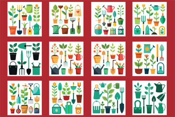 Gardening Tools Icon Set