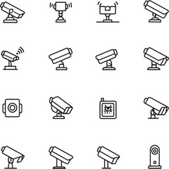 Fototapeta premium Smart Security Camera Simple Minimalist Line Art Vector