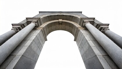 Naklejka premium grand concrete archway on white background