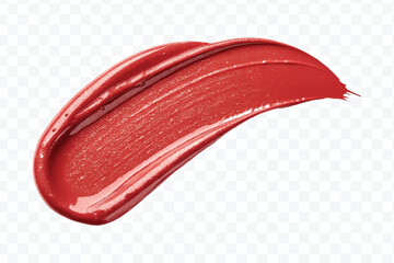 realistic 3d smooth glossy lipstick swatch smear smudge in different color style isolated on transparent background	
