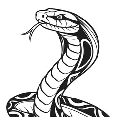 Fototapeta premium Close up of a stylized snake head with tongue out