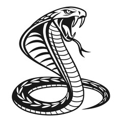 Fototapeta premium A striking cobra snake illustration with its hood flared