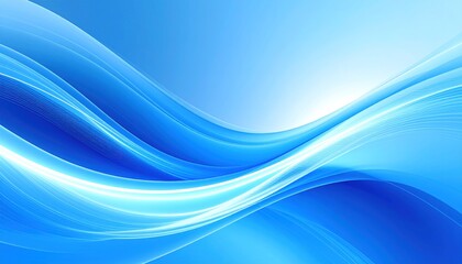 Fototapeta premium Abstract Blue Wave Pattern Design With Flowing Light And Dynamic Motion Against Gradient Background