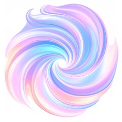 Obraz premium Abstract Swirl Design with Pastel Colors Spiral Arrangement on White Background