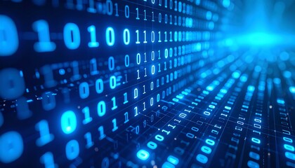 Abstract digital binary code tunnel