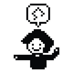 Obraz premium Cute cartoon pixel character cute man exercises training aerobic dance lifestyle music decoration life style 8 bit male boy dance with music game 8bit fitness isolated PNG vector.