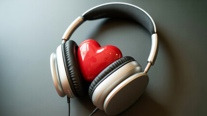 A 3D rendered image of white over-ear headphones with black padding on a dark gray background.