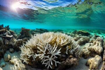 Coral reef ecosystem underwater paradise hdr panoramic 360 degrees view marine life