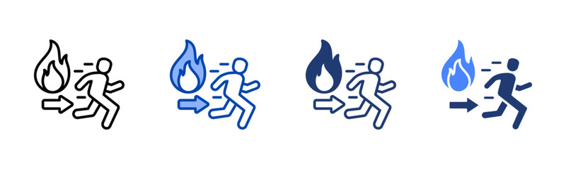 Fire Escape icon set multiple style collection