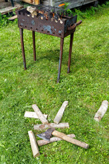 Barbecue and Chopped Wood