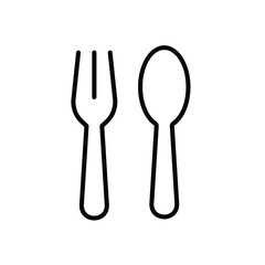 Minimalist Line Art of Fork and Spoon Symbolizing Dining Essentials