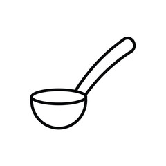 Simple Outline of a Kitchen Ladle for Cooking and Serving Food