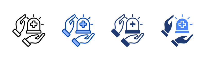 Emergency Services icon set multiple style collection