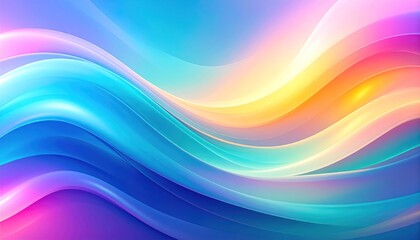 Obraz premium Abstract Wavy Background Featuring Vivid Colors Including Shades Of Blue Yellow And Purple With Smooth Gradient and Dynamic Lines