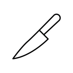 Simple Outline of a Kitchen Knife for Culinary and Cooking Illustrations