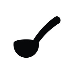 Simple Black Silhouette of a Soup Ladle Kitchen Utensil Icon