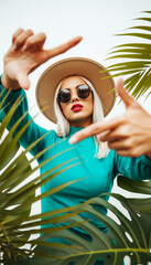 Fashionable young woman summer vibes