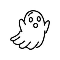 ghost icon vector, line style icon