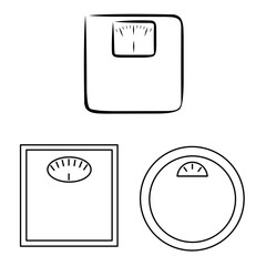 Weight body scale design vector,weight body scale outline vector,weight body scale illustration,set weight body scale line icon ,set body scale design for template, background 
