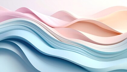 Obraz premium Abstract Wavy Surface with Gradient Colors in Pink and Blue Creating a Soft Textured Background
