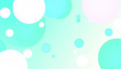 Abstract Composition Of Overlapping Circles In Turquoise And White On Gradient Background