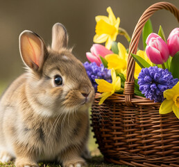 easter bunny in a basket