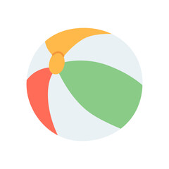 Beach inflatable ball for water games, vector.