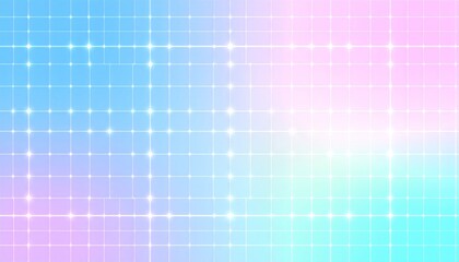 Abstract Grid Background With Glowing Lights And Soft Pastel Colors Blue And Pink