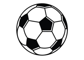 Fototapeta premium Flat Soccer Ball Vector Illustration — Monochrome Silhouette Style