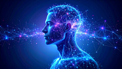 An artistic representation of artificial intelligence or a digital brain