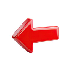 3D red left-pointing arrow