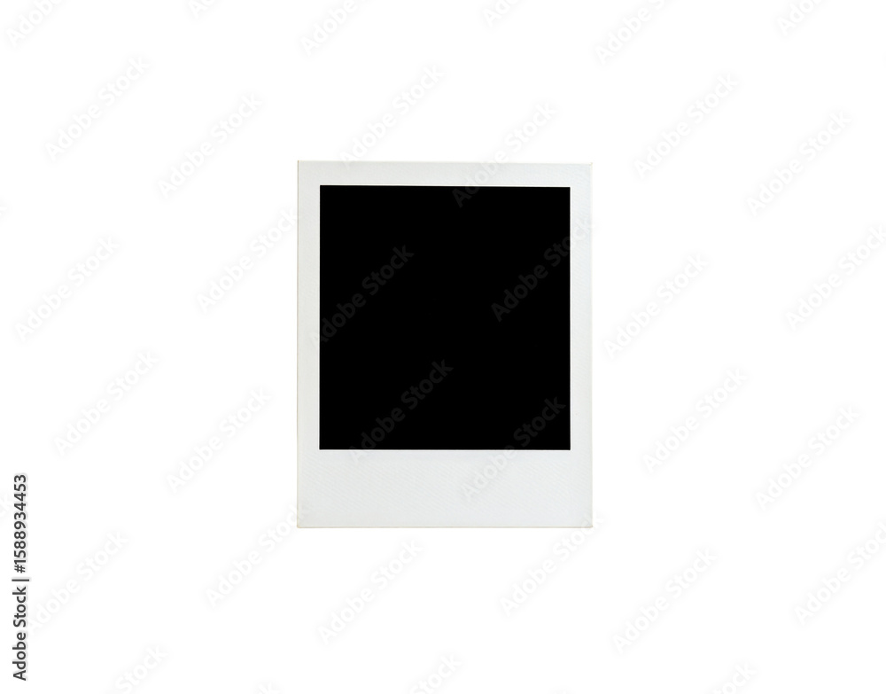 Poster a single empty white instant photo frame with a classic square format and a thick bottom border.