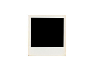 Aged blank instant photo frame with a classic white border and textured paper.