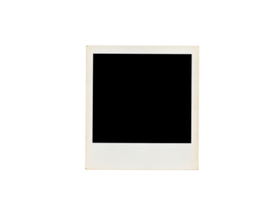 Aged blank instant photo frame with a classic white border and textured paper.