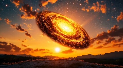 Golden Galaxy over Sunset Crowd