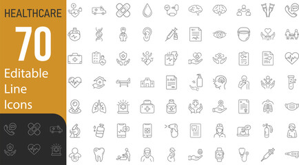 Collection Of Modern Editable Thin Line Style Medical Professionals And Services Related Icons Set Health, Pediatrics, Doctor, Treatment, Pictograms, Infographics For Mobile Apps And More