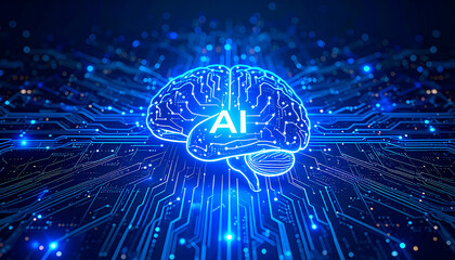 An artistic representation of artificial intelligence or a digital brain