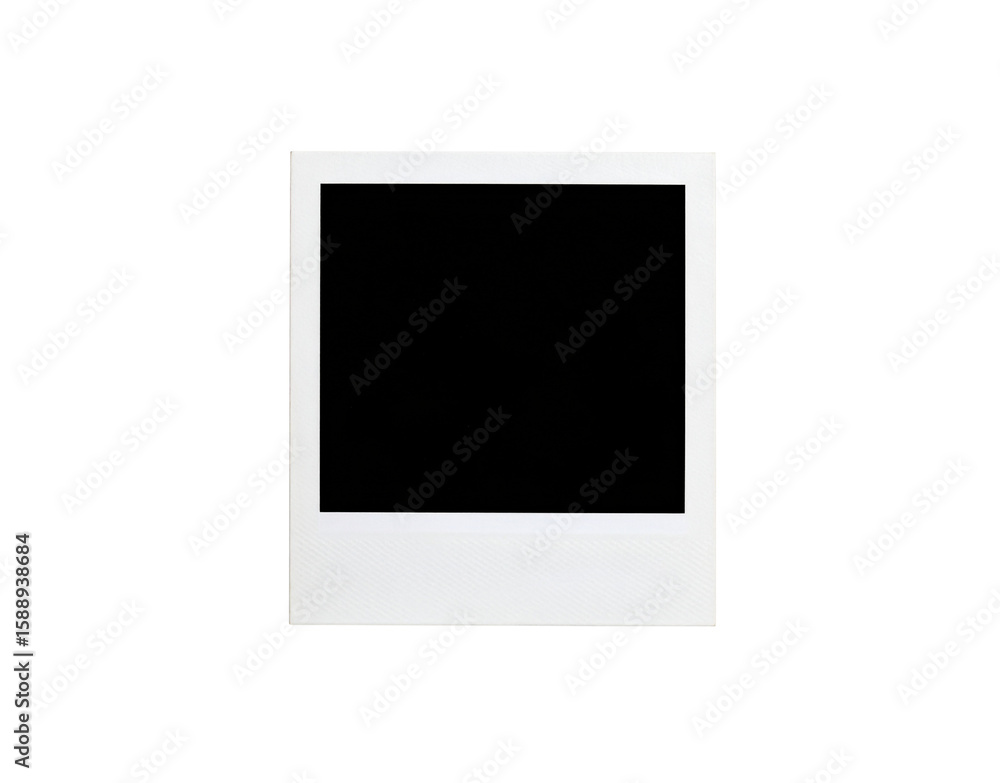 Poster blank white instant photo frame with a textured border and empty square center.