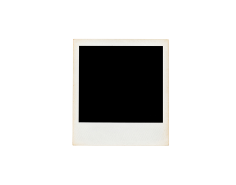 Classic blank instant photo frame with a textured surface and vintage aged edges.