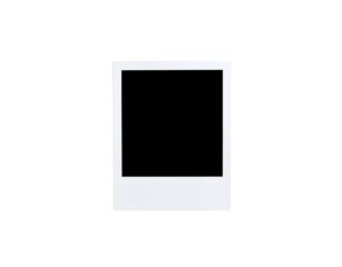 Classic blank white instant photo frame with a textured paper border.