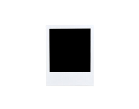 Fototapeta Classic blank white instant photo frame with a textured paper border.