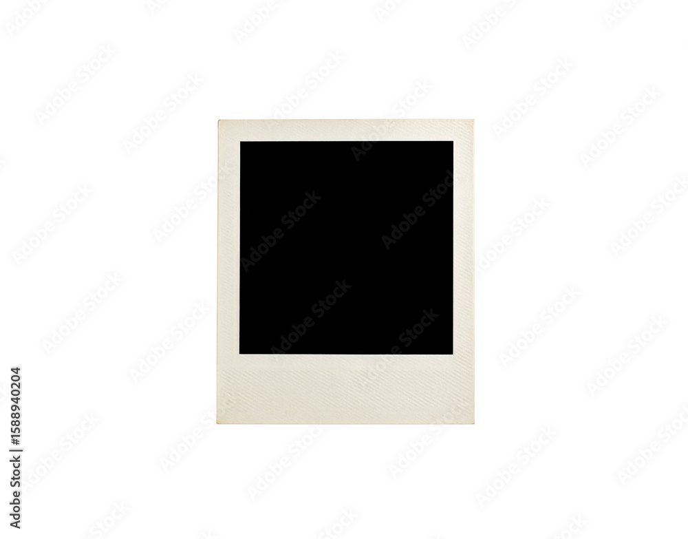 Poster classic vertical instant photo frame with a blank center and a textured aged border.