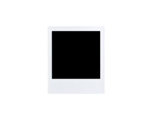 Classic white instant photo frame empty and blank with a subtle diagonal texture.