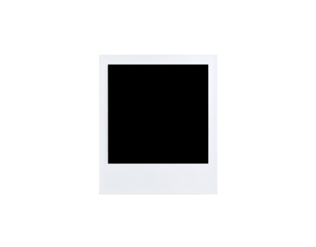 Classic white instant photo frame empty and blank with a subtle diagonal texture.