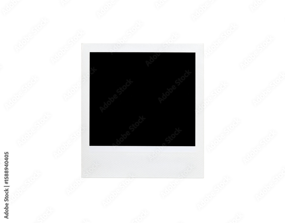 Aufkleber classic white instant photo frame with a blank center and a subtly textured border for design mockup